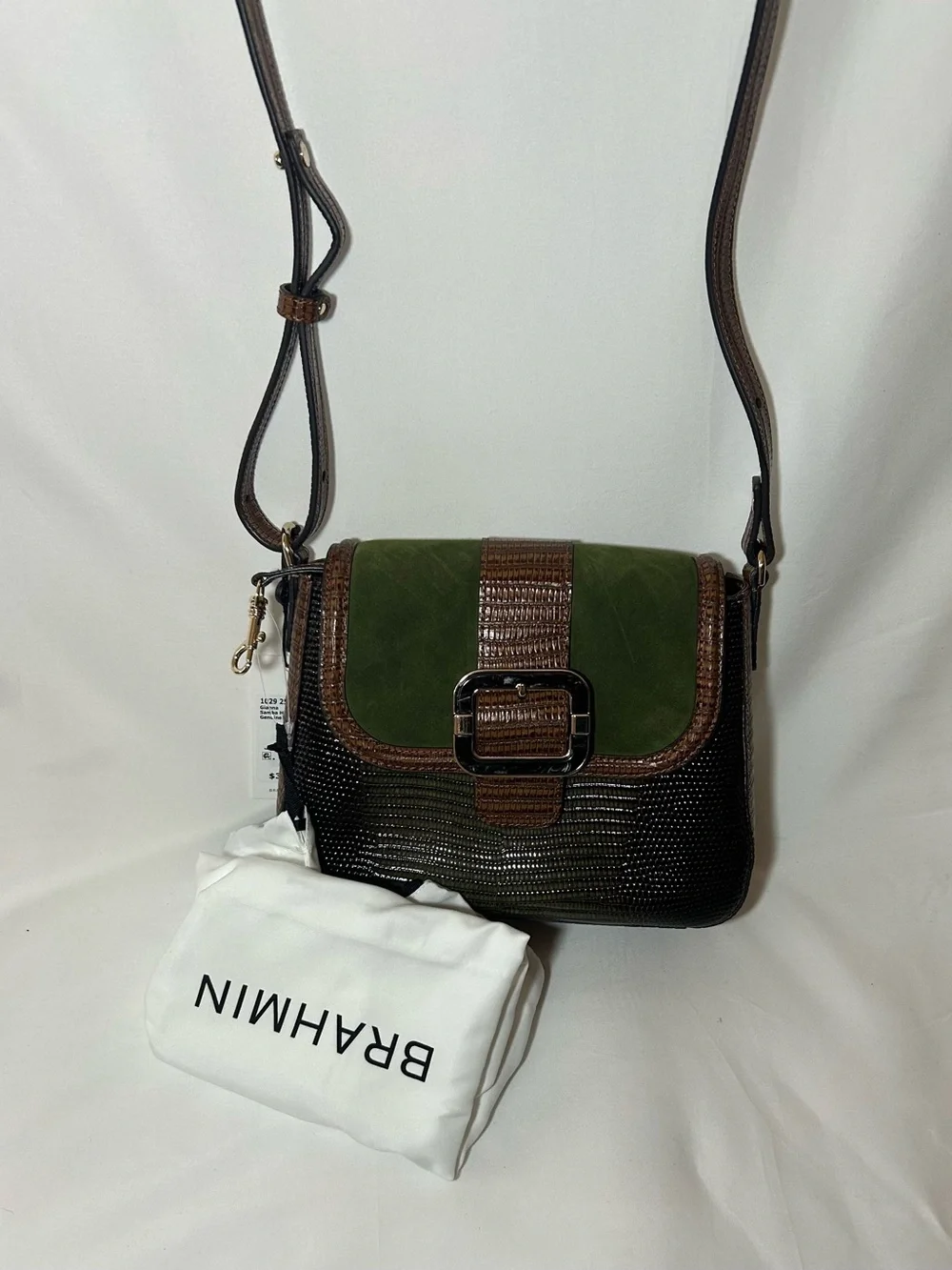 Brahmin Gianna Green & Brown leather
